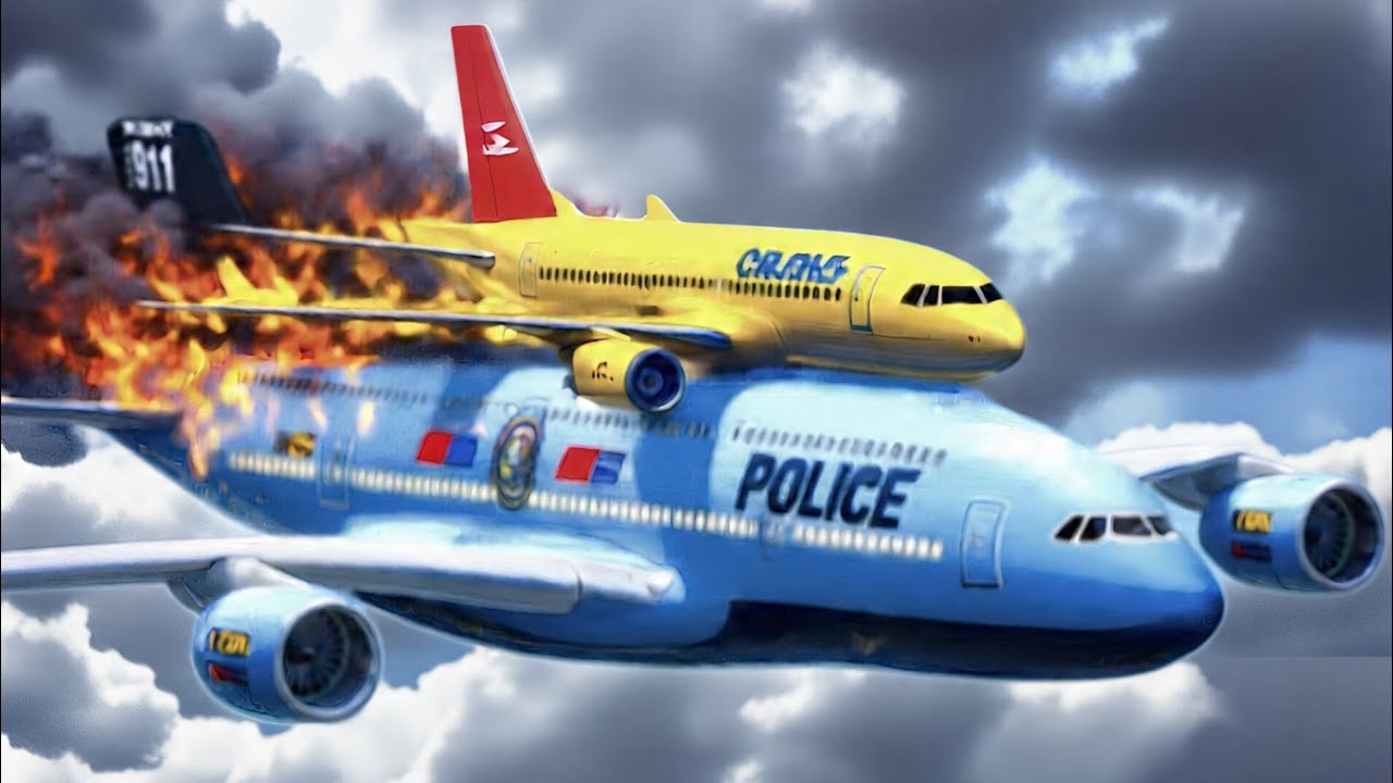 Aeroplane Firefighter Extinguishes A Burning Plane Mid-Air In GTA 5 (Emergency Landing) 