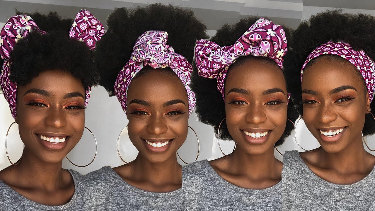 HOW TO: TIE ANKARA HEAD WRAP WITH AFRO