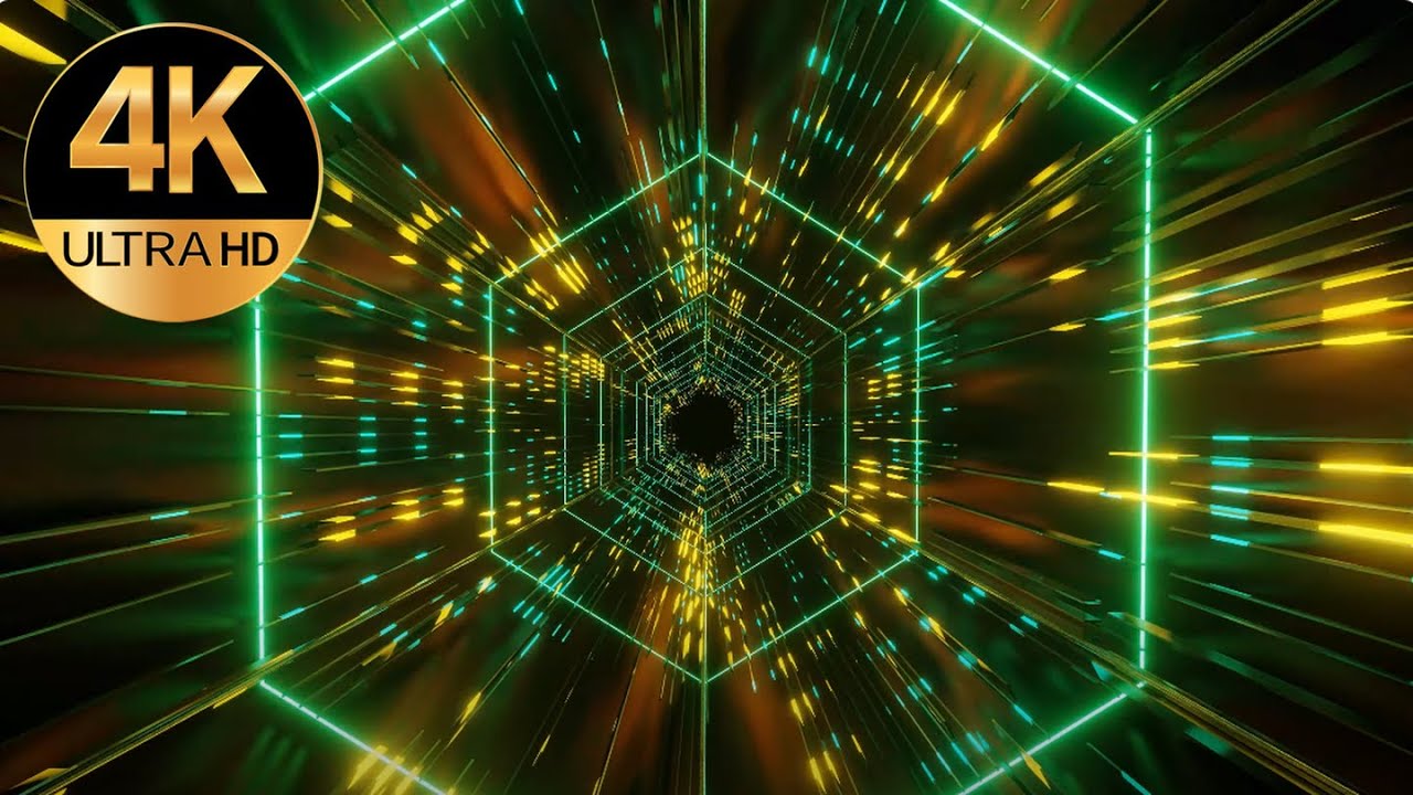 8 Hour 4k Hexagon Relaxing Abstract NEON Metallic Green Background- live wallpaper Screensaver