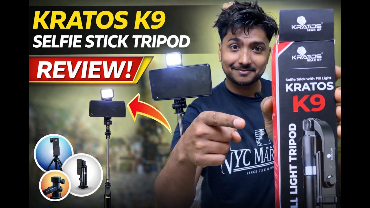 Kratos K9 Selfie Stick Tripod | kratos review in Hindi