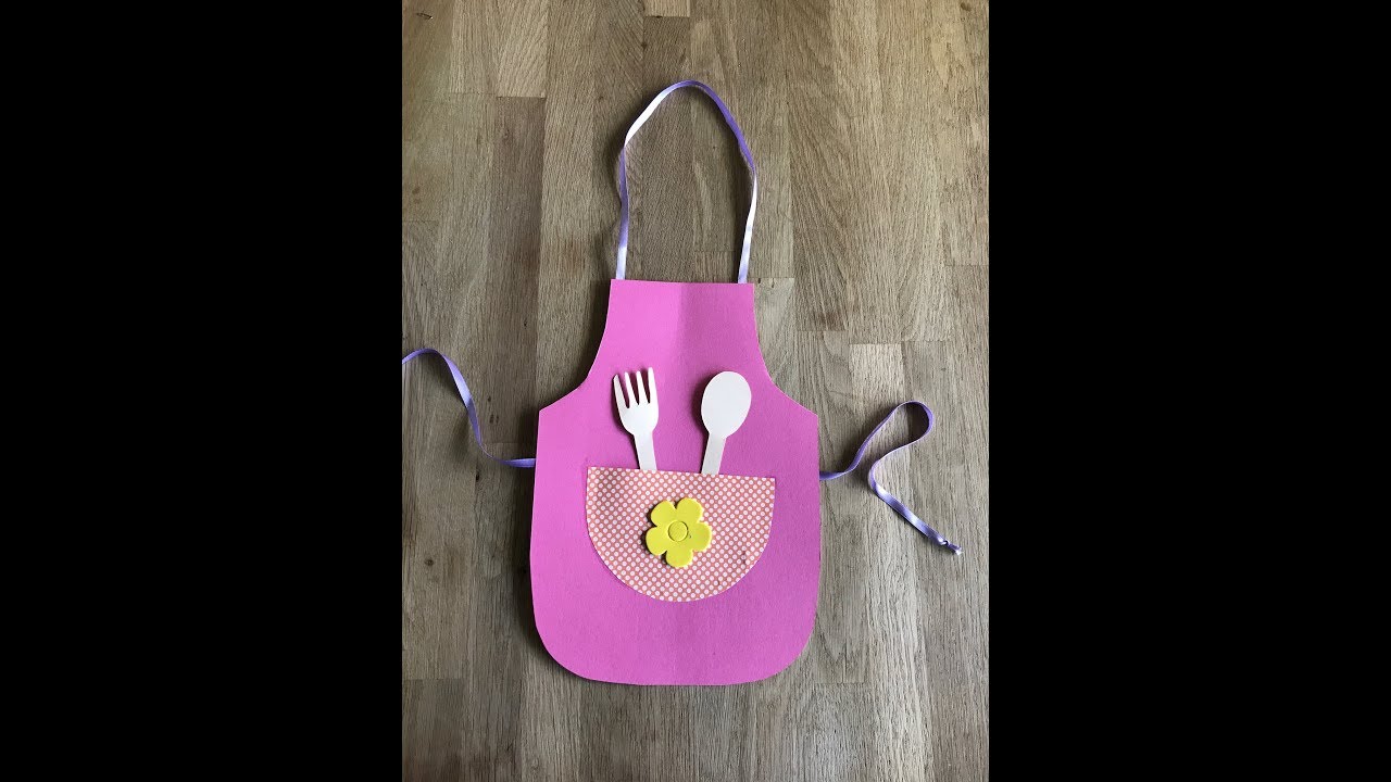 Детская аппликация из картона - фартук повара