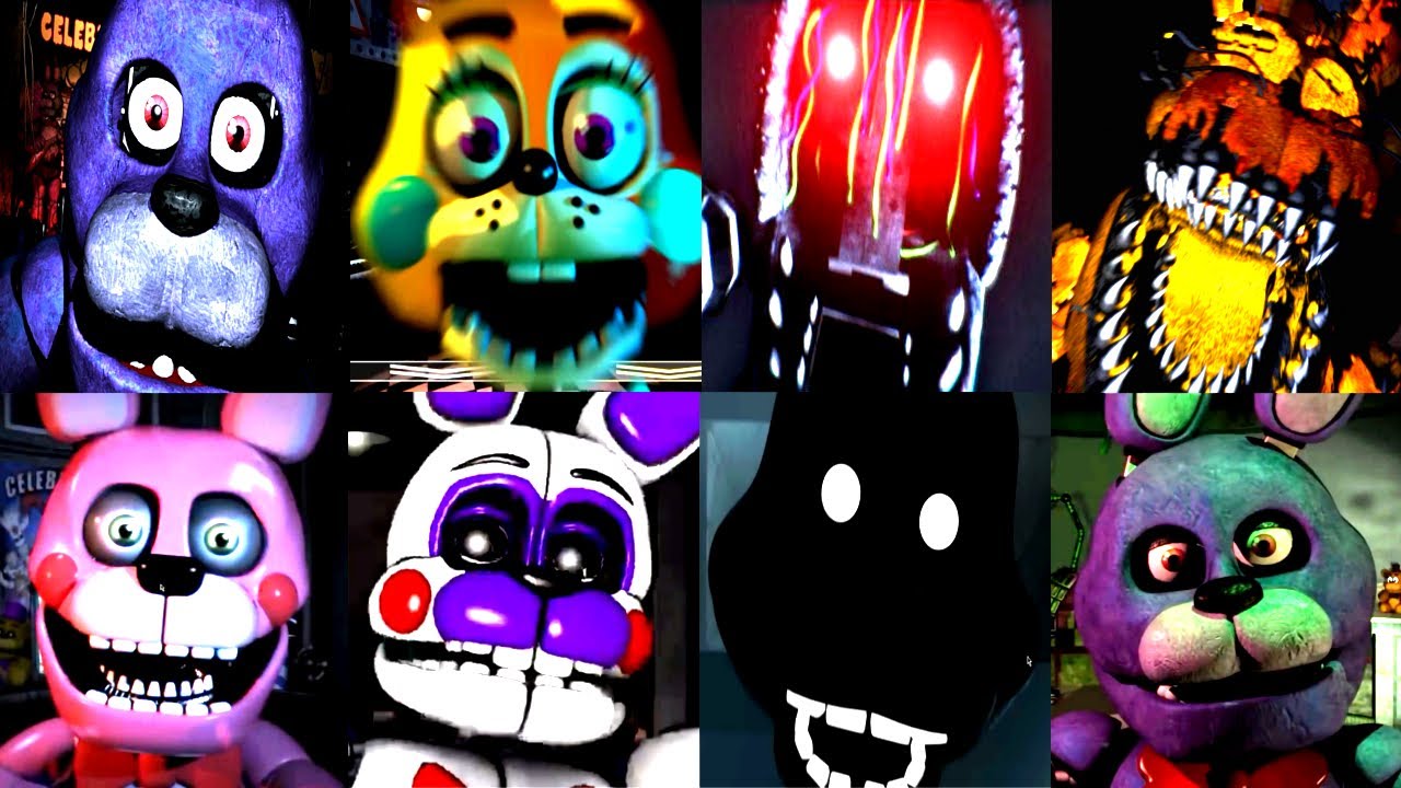 50 скримеров Бонни! | FNAF и фан-игры | IULITM