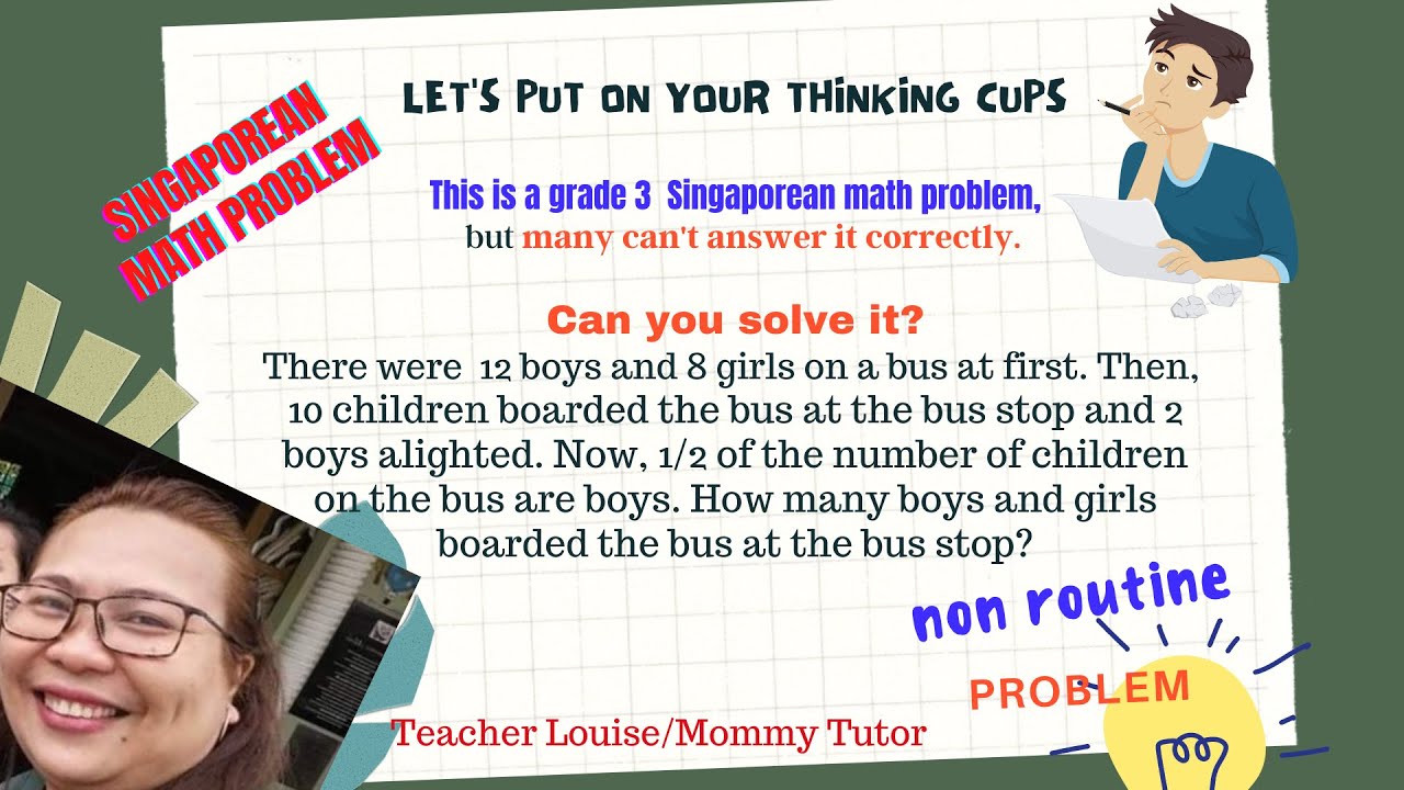Singaporean math problem involving  multi-step operations (explained step by step) Tagalog / English