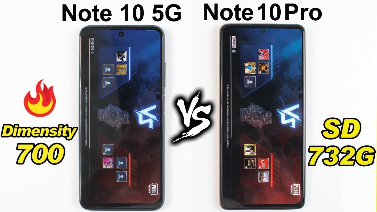 Redmi Note 10 5G vs Redmi Note 10 Pro PUBG MOBILE TEST - Dimensity 700 vs SD 732G Pubg Test 🎮