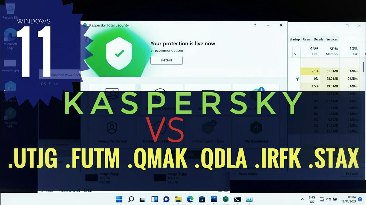 Kaspersky Vs Ransomware (utjg, futm, qmak, qdla, irfk, stax) on Windows 11 | EP : 12