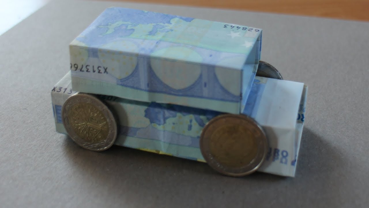 Geldscheine falten: 'Auto' Geldgeschenk z.B. für Weihnachten, Geburtstag oder Hochzeit [W+]