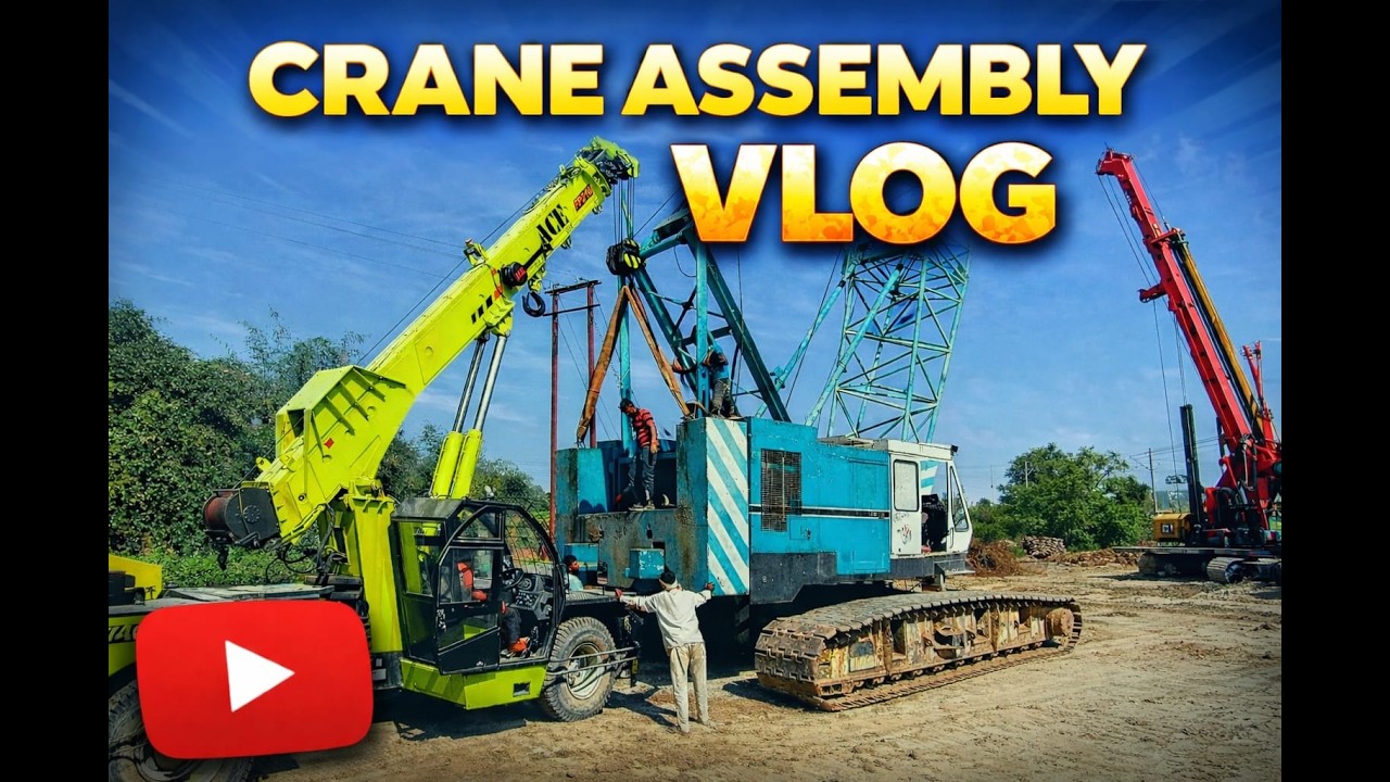 kobelko  Crane Assembly in Progress – My Job Site Vlog