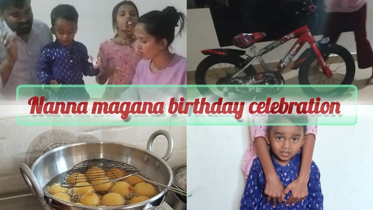 Nanna magana birthday celebration 🫶❤️ cycle gift // family time🥰😊.   #kannada #youtuber #familytime 