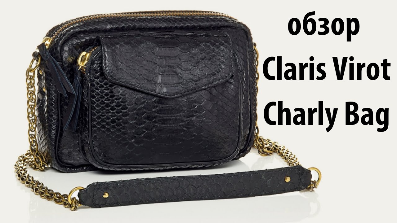 Обзор на сумку Claris Virot Charly Bag Gold Chain Black Python + English subtitles