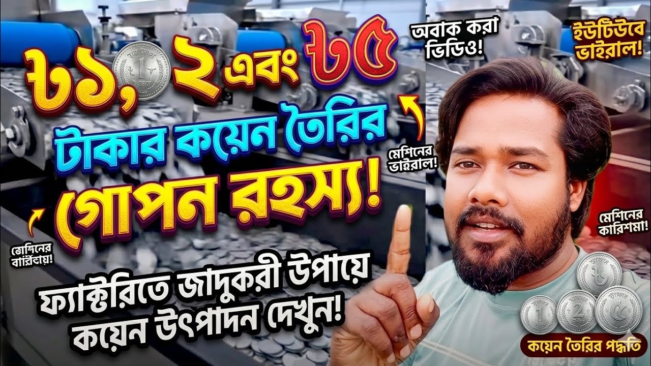 💰 “পাঁচ, দুই ও এক টাকার কয়েন কিভাবে তৈরি হয়? | Coin Making Process Revealed!