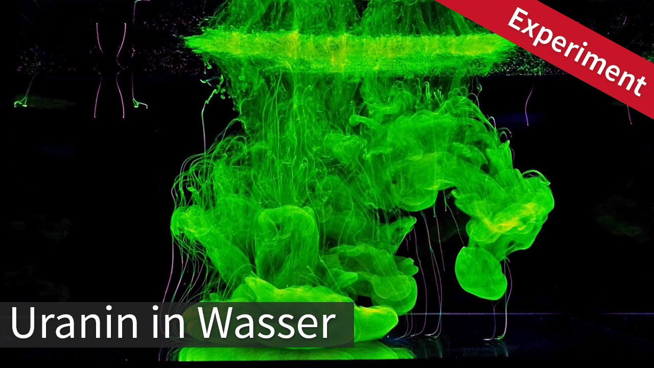 URANIN | Fluorescein in Wasser - Leuchtendes Wasser - UV Licht Experiment
