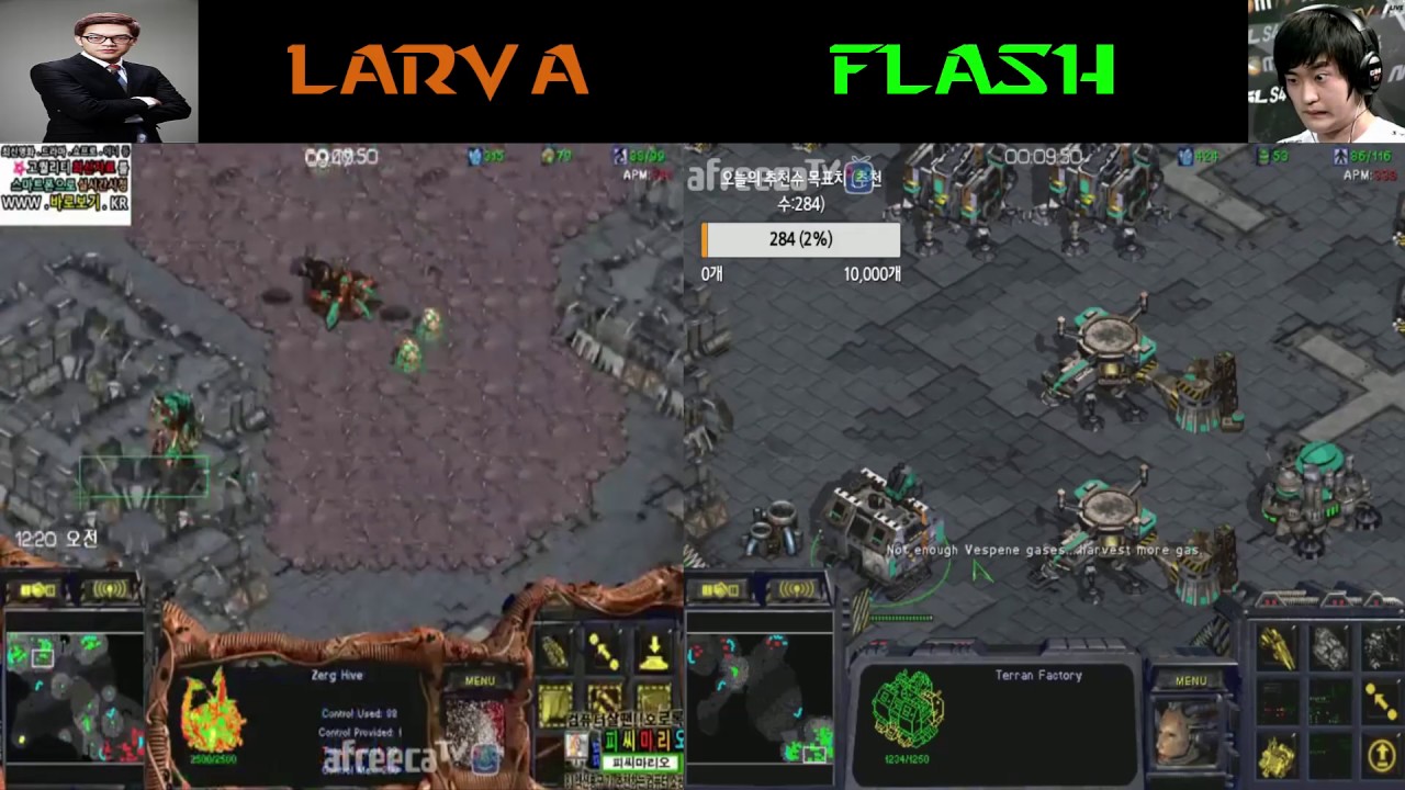 스타1 - StarCraft Brood War 1:1 (DUEL FPVOD) Larva 임홍규 (Z) vs Flash 이영호 (T) Camelot 카멜롯