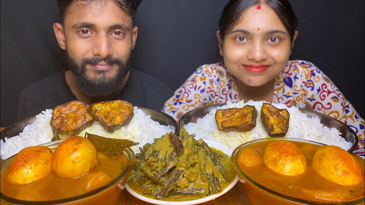 EATING SHOW,RICE,SPICY EGG CURRY🔥,DHAROSH SORSHE POSTO,BEGUN VAJA ❤️❤️