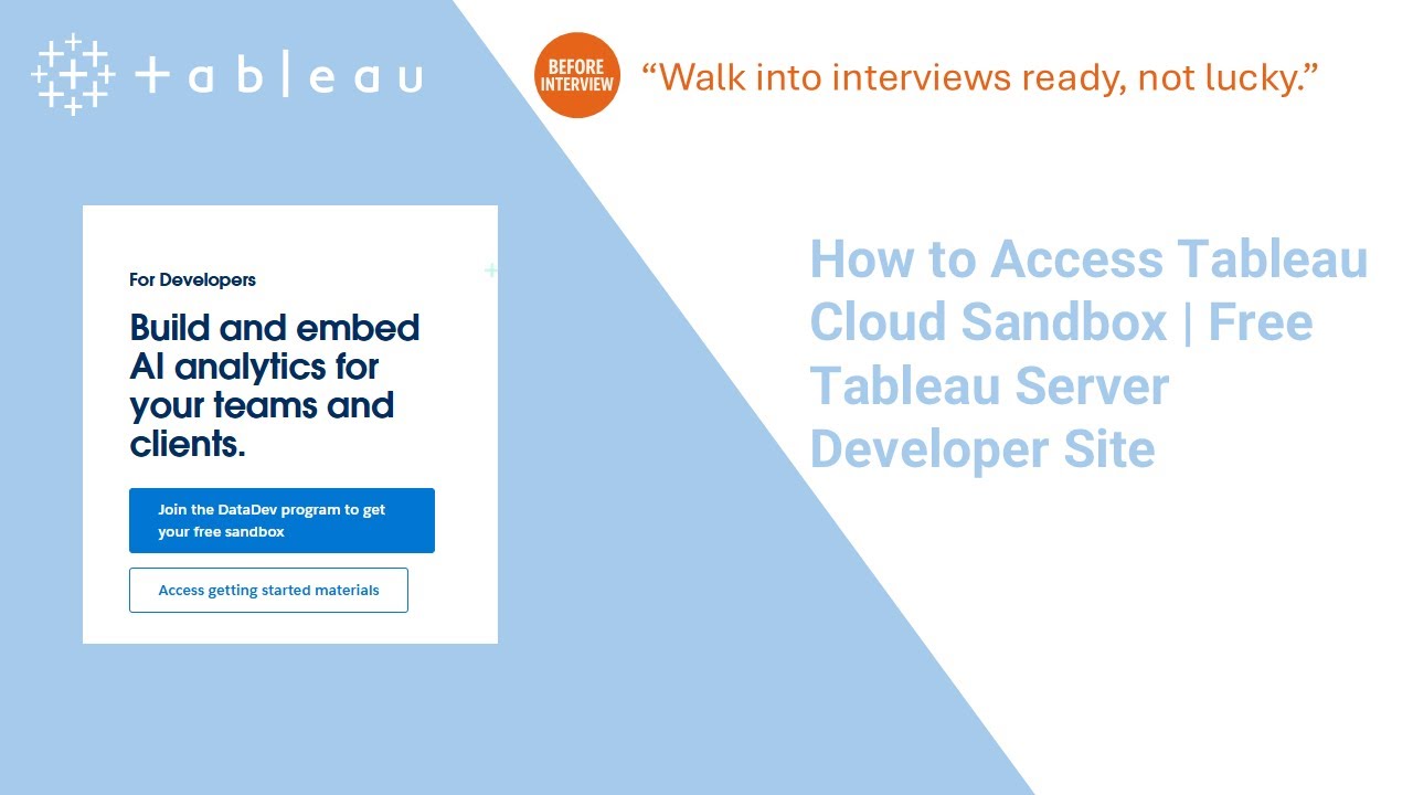 Tableau Server Basics (Free Sandbox) - Jan 2026