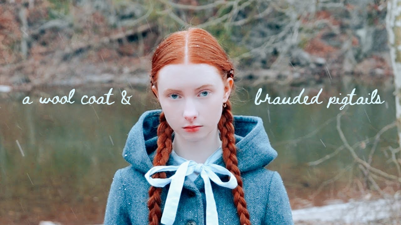 a wool coat & pigtails - cottage core outfit - whimsical aesthetic 🪞🧵🦊