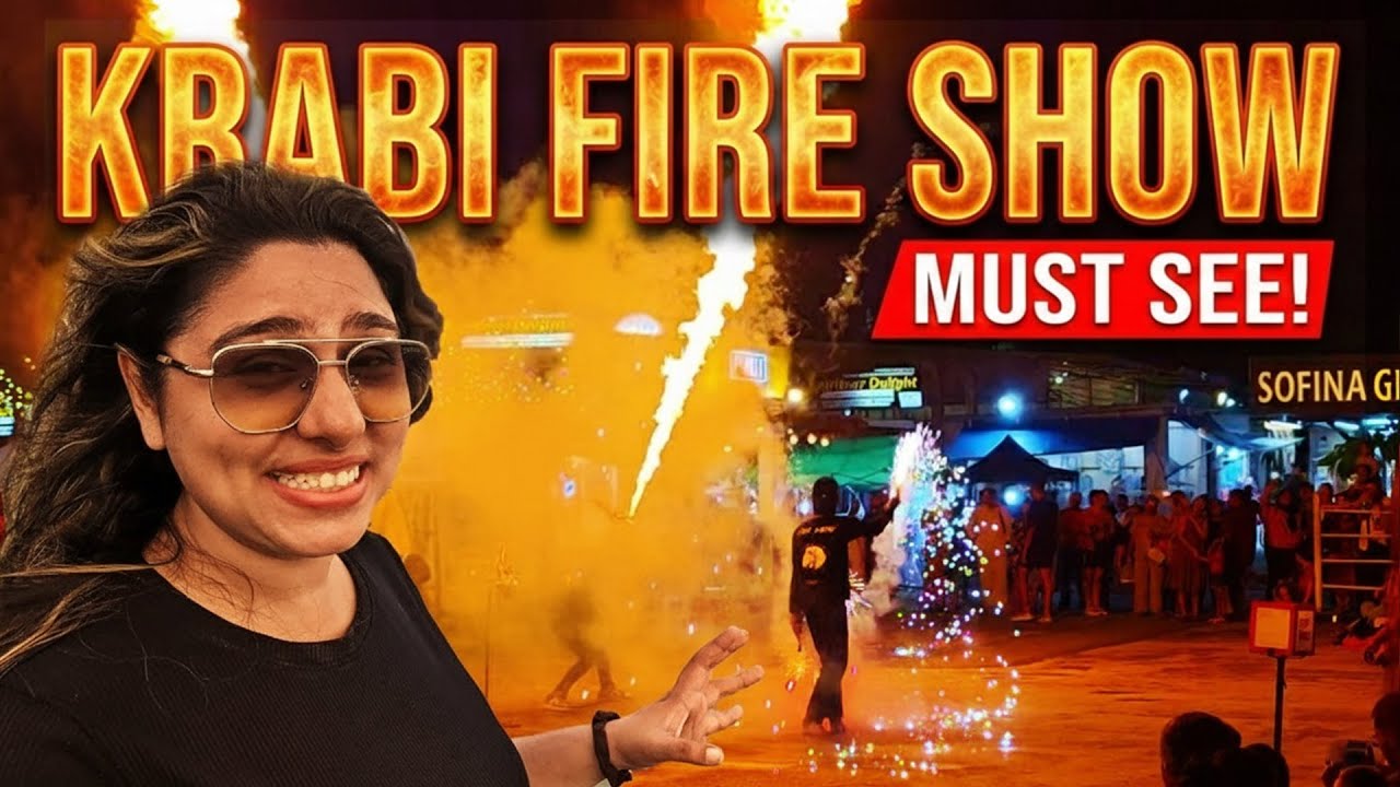 Insane Fire Show at Krabi Night Market 🔥 | Thailand Vlog (Uncut)