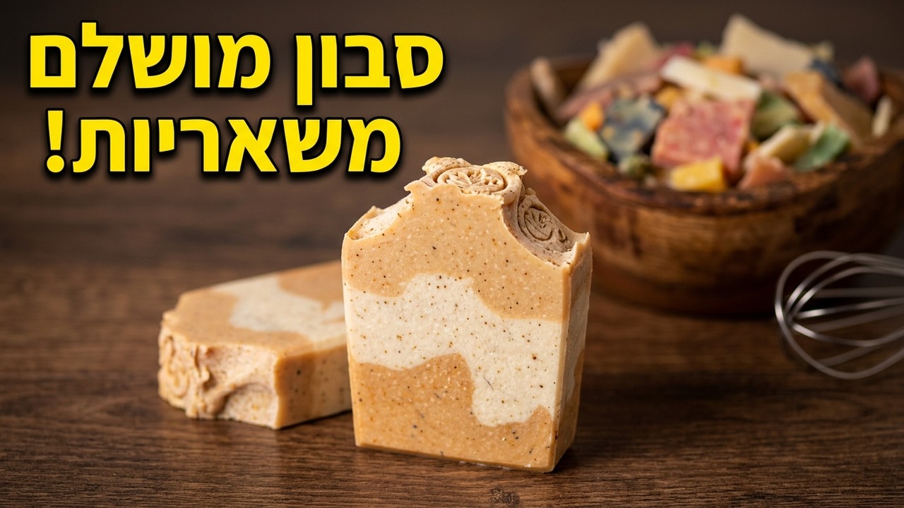 ריבץ'  (מיחזור) שאריות סבון בשיטה קרה כולל מתכון CPOP Partial Soap Rebatch
