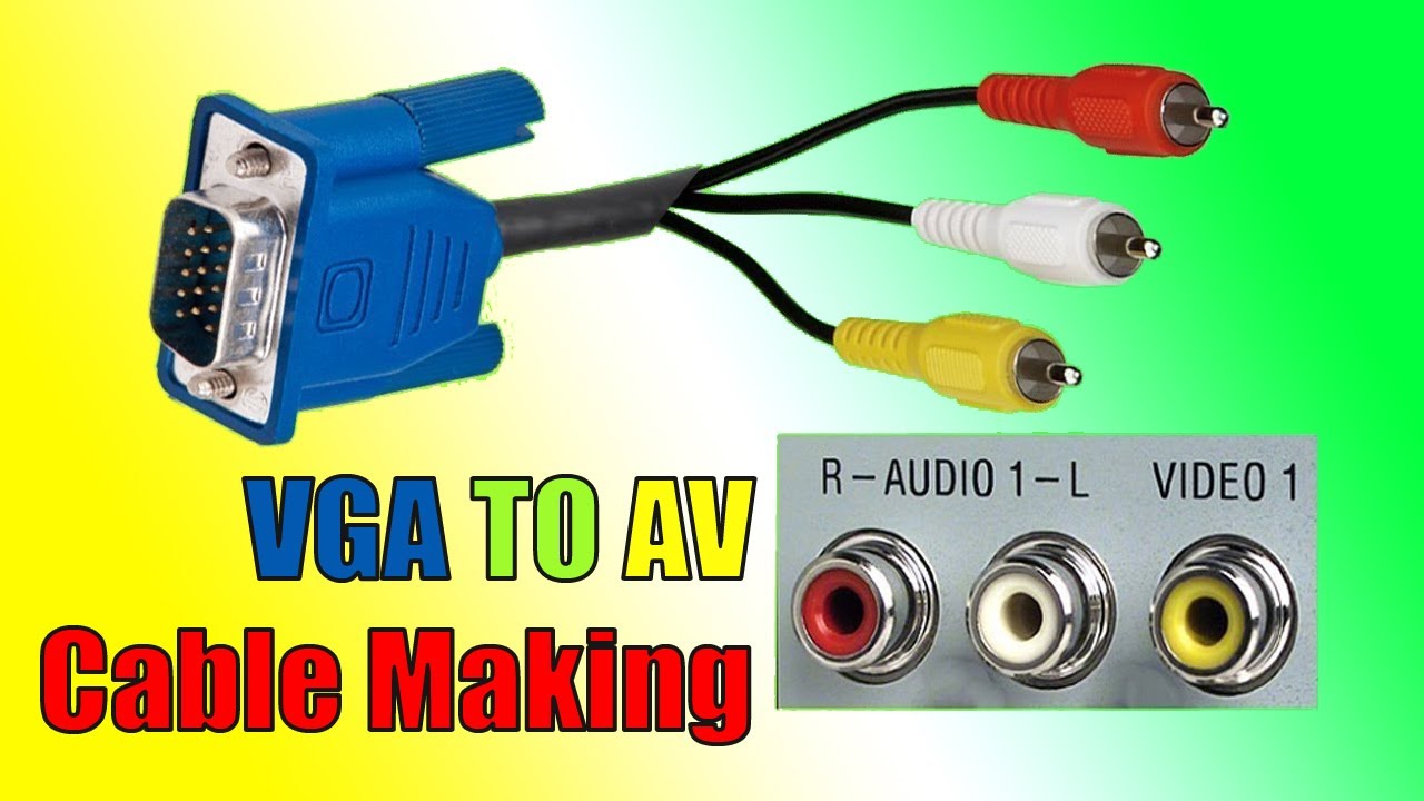 how to make vga to av rca cable at home 100% Working
