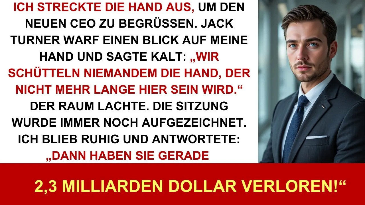 Neuer CEO verweigert Handschlag, feuert mich – ich koste ihn über Nacht 2,3 Mrd  Dollar