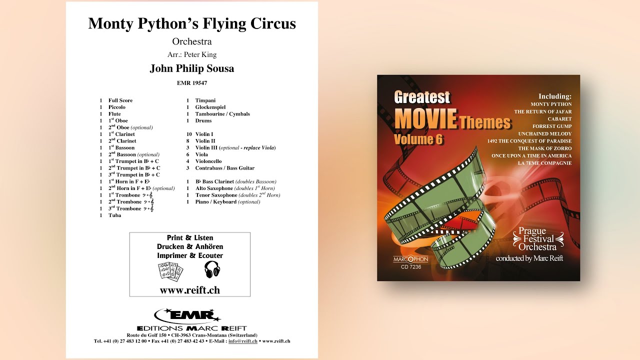 John Philip Sousa: Monty Python's Flying Circus - Editions Marc Reift - for Orchestra