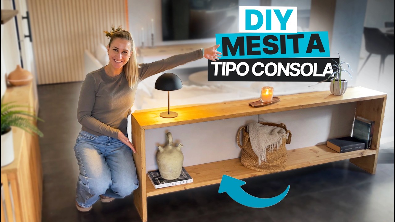 Cómo hacer una MESA CONSOLA detrás del sofá | DIY fácil 🪵