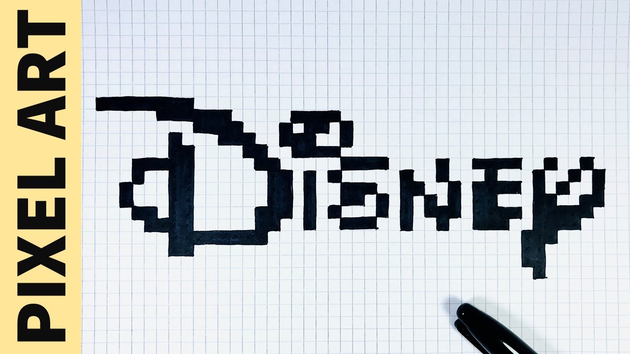 Disegnare logo Disney Pixel Art | How to draw logo Disney pixelart