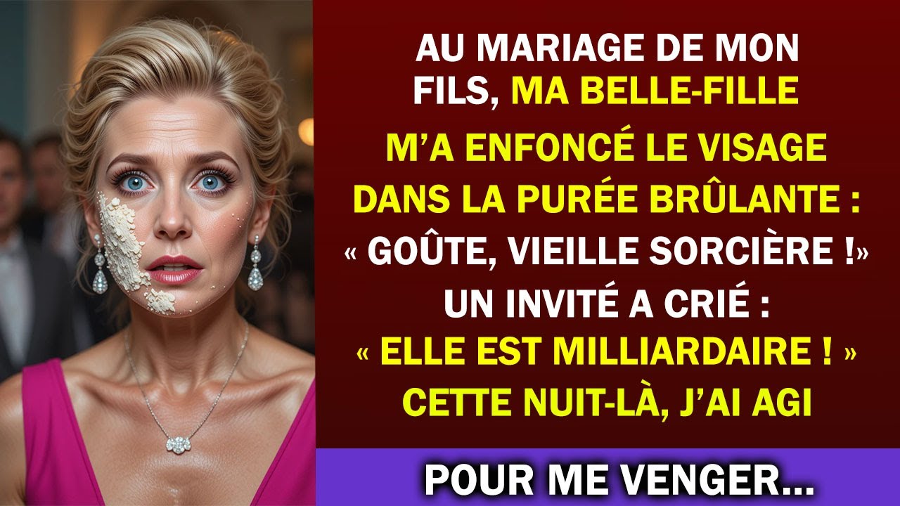 À mon fils mariage, ma belle-fille m’a écrasé le visage dans la purée chaude. Goûtez le drame !