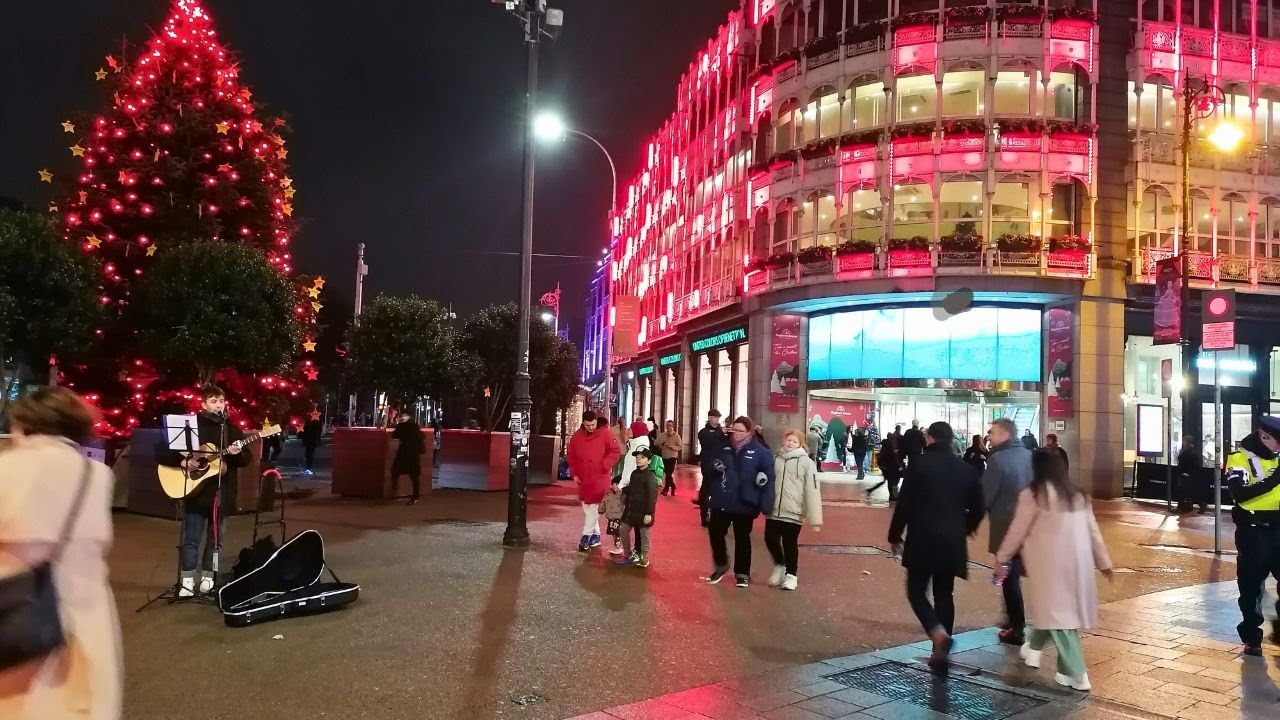 Dublin Ireland Christmas walking Tour |Dublin night life | 4k Walk 🎄✨