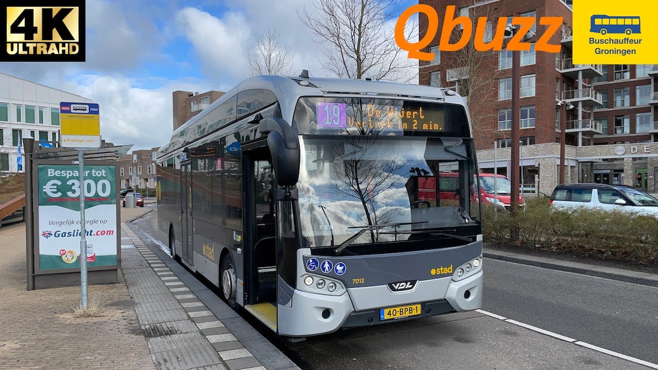 [4K] Bus Cabinerit | Lijn 19 | Station Europapark-Winkelcentrum Paddepoel | Qbuzz Groningen Drenthe