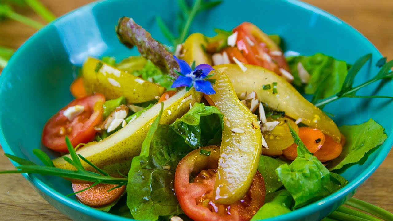 Salat mit karamellisierten Birnen Rezept | Der Bio Koch #658