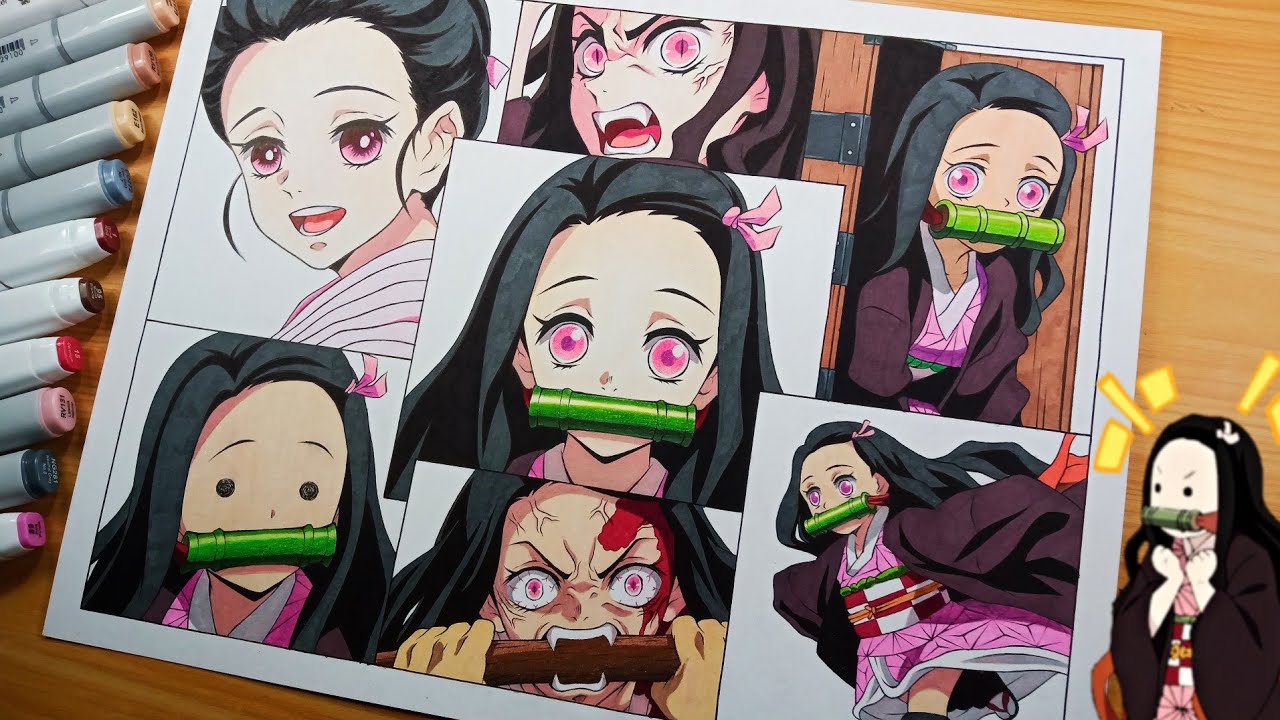 Drawing NEZUKO in some moments | Kimetsu no yaiba / Demon slayer