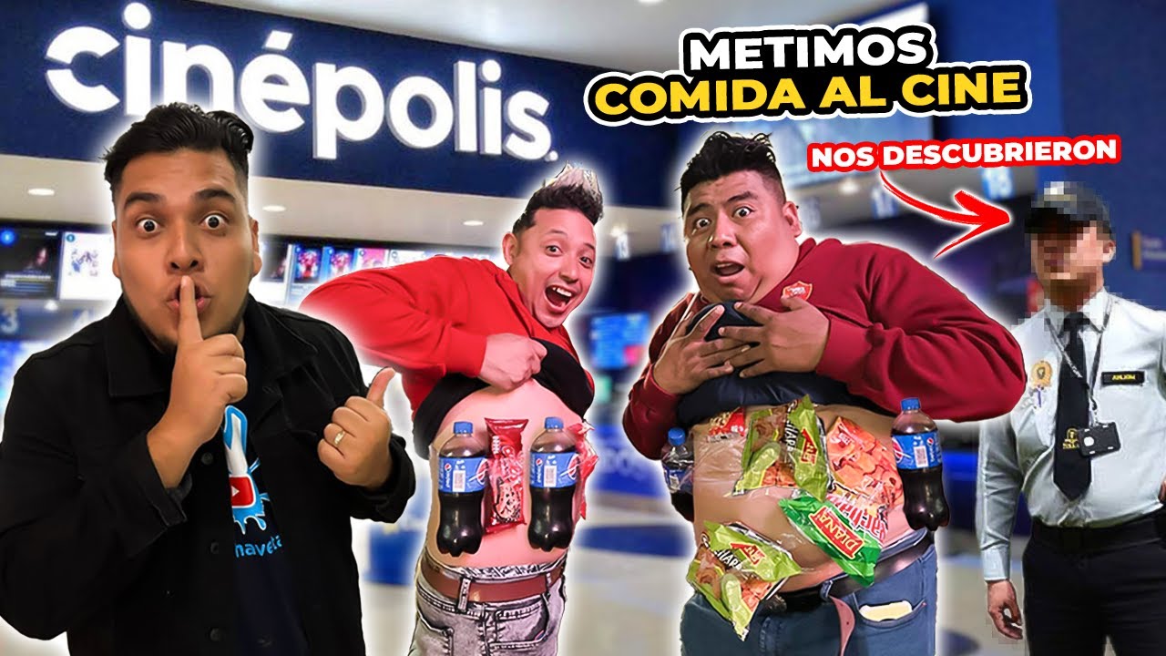 🤫METIMOS COMIDA al CINE de ESCONDIDAS *nos descubrieron* 🥺