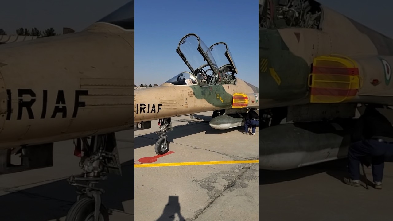 IRAN AIRFORCE IRIAF F5 fighter jet , engine shutdown