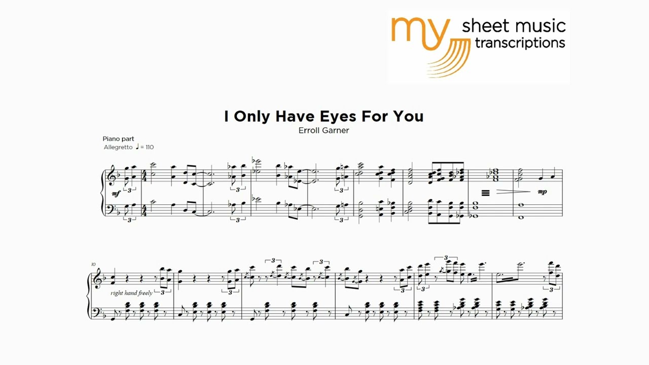 Erroll Garner - I Only Have Eyes For You (Jazz Transcription)