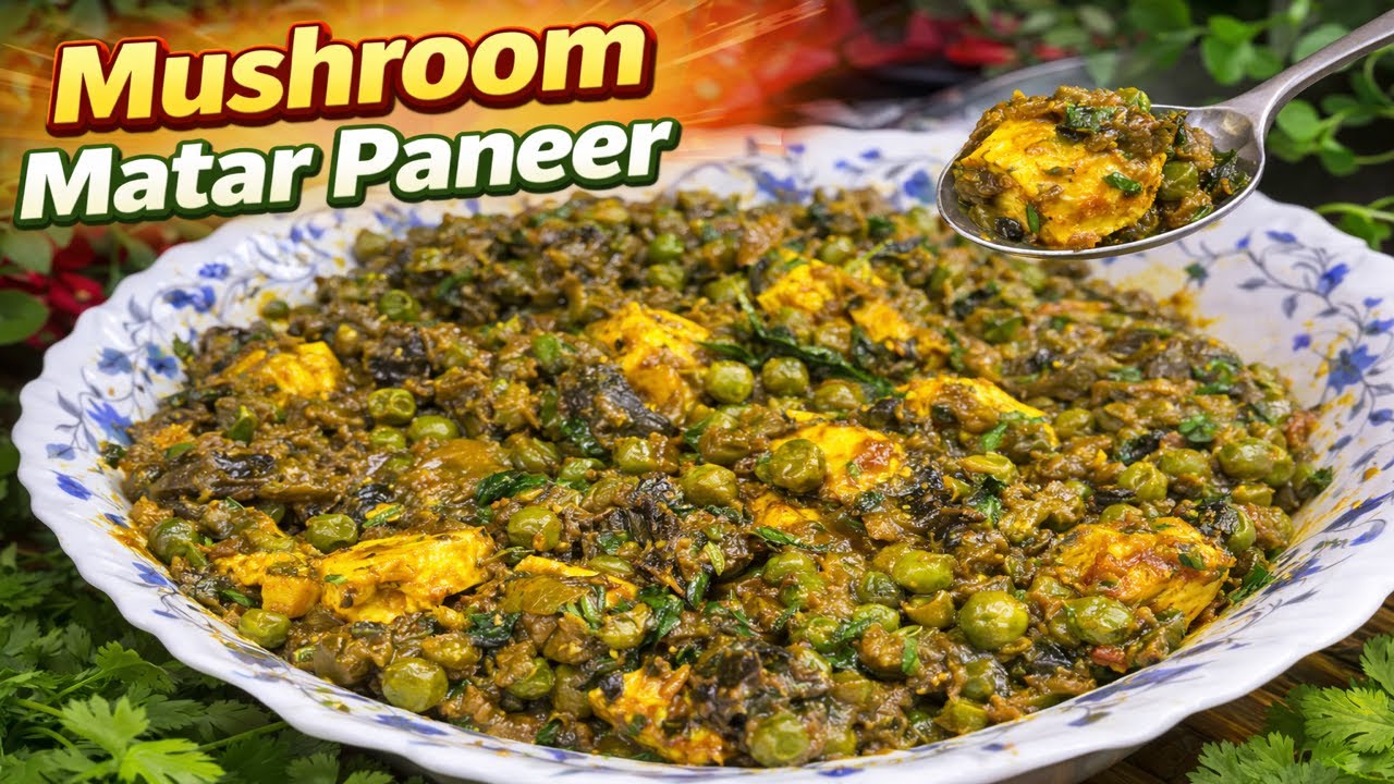 Dhaba Style Mushroom Matar Paneer 🔥 | Masaledar Sabzi