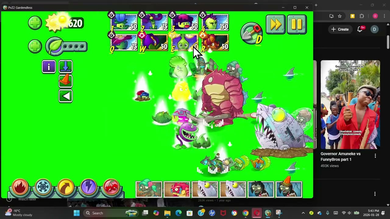 Enforce-Mint Family vs All Zomboss Plants vs Zombies 2 Gardenless