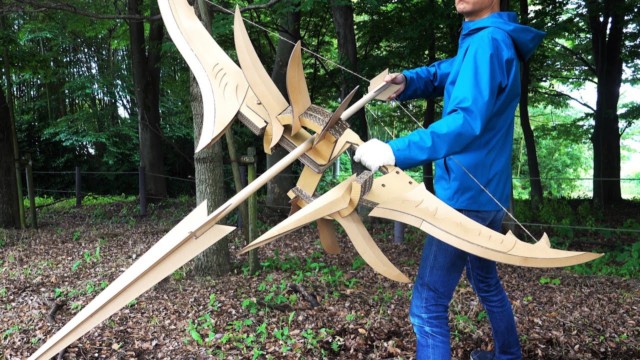 ダンボールでモンハンの弓を作る/Bow Cardboard DIY - Monster Hunter - Crafty Transformer #つくるさん
