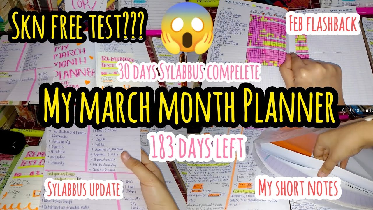 My March MDCAT 2026 Study Planner | Improver Strategy + SKN Free Test Details 🚀
