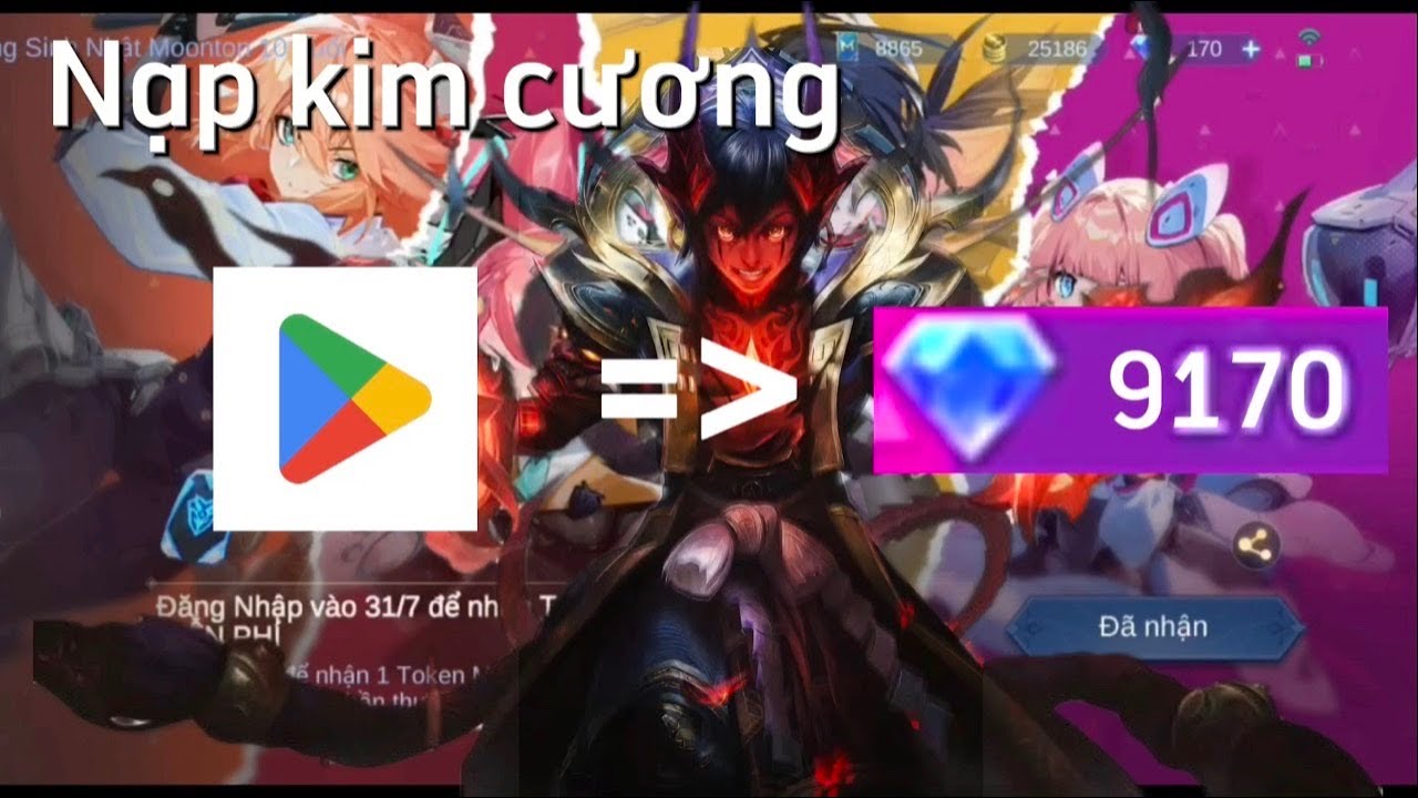 Hướng Dẫn Nạp Kim Cương Mobile Legends: Bang Bang | Siêu dễ chỉ cần 3 phút là xong trên CH Play
