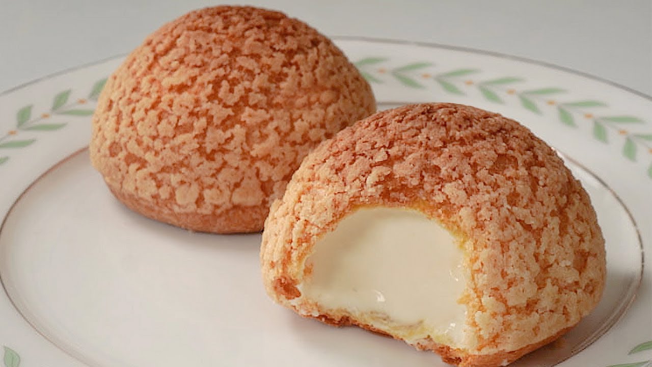 Легкие пирожные с кремом (Лучший рецепт! хрустящее заварное крем, Choux au craquelin)