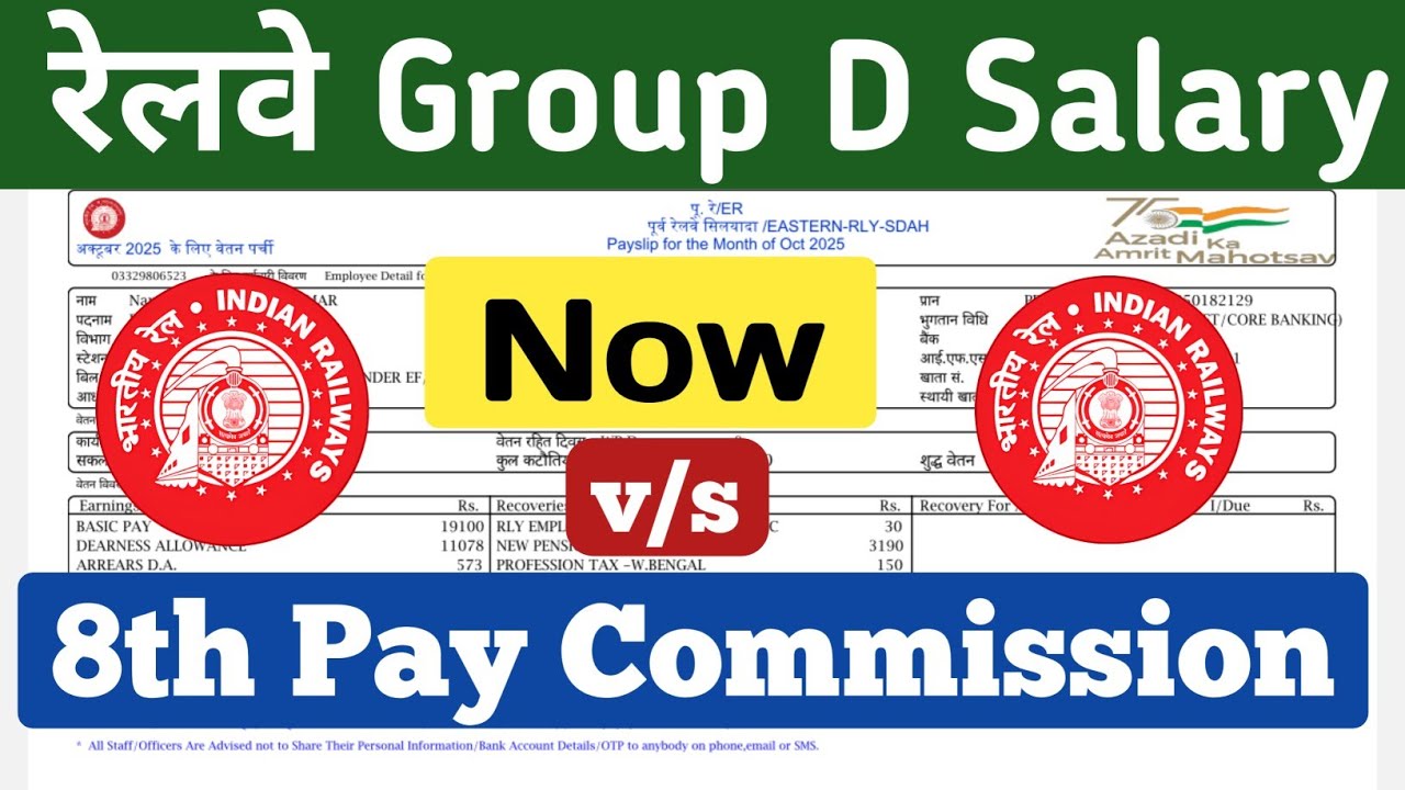 Railway Group D Salary | 8th Pay Commission | RRB GROUP D Salary | Group D Salary Slip #rrbgroupd