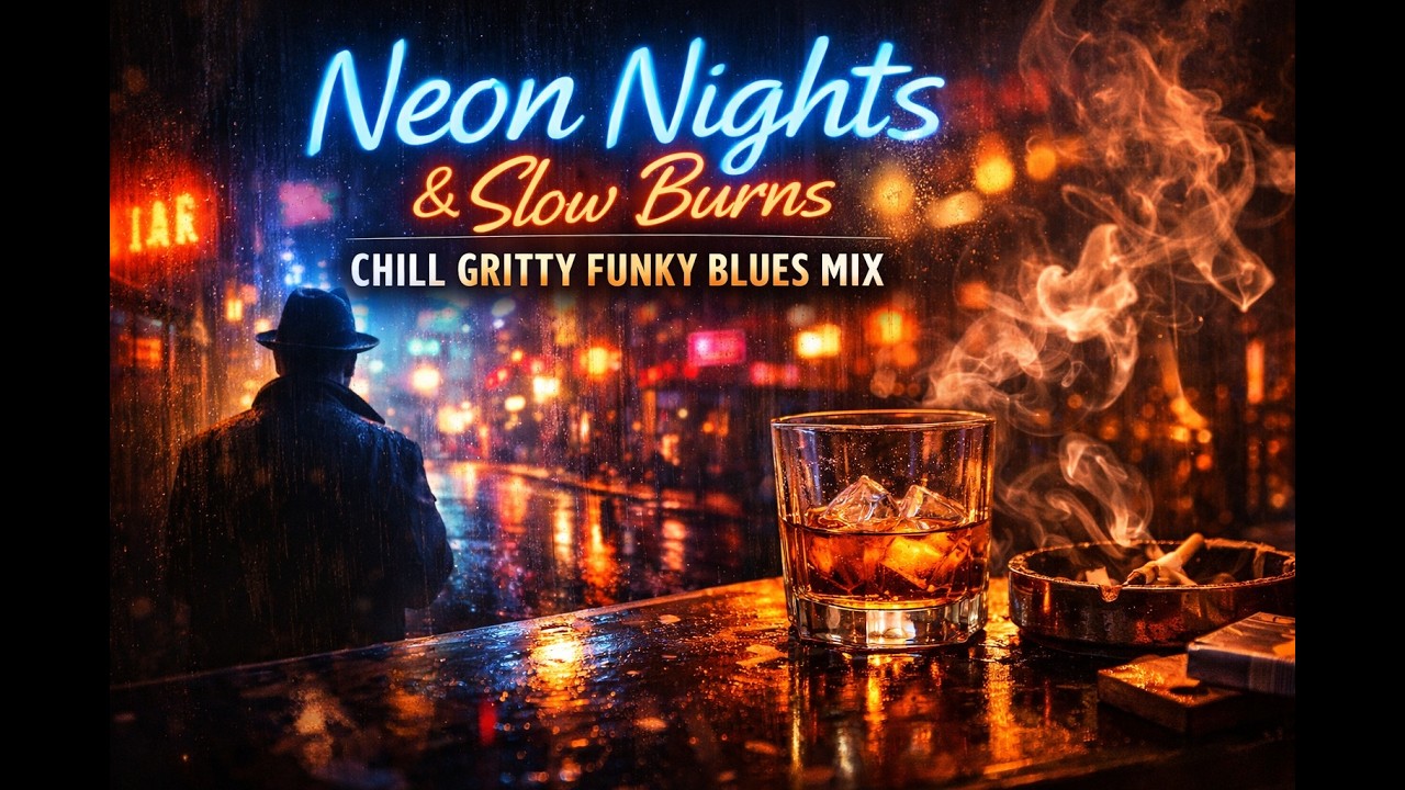 Neon Nights & Slow Burns – Chill Gritty Funky Blues Mix  Late Night Blues Vibes