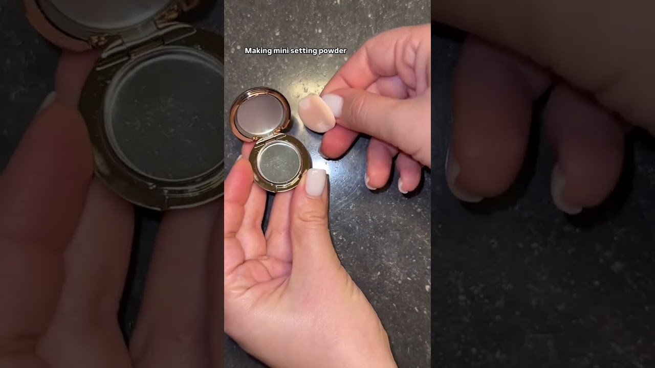 Making mini setting powder 💕 #diypowder #depot #depotting #diy #powder  #minipowder #minisize