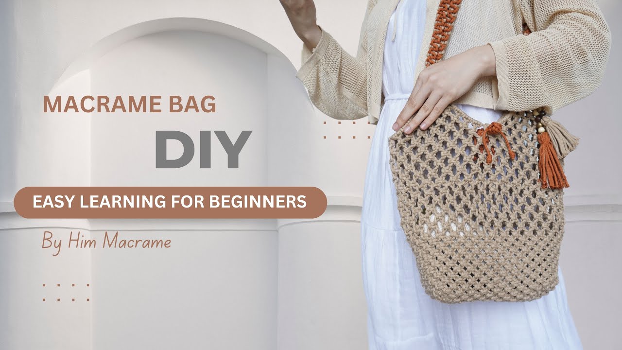 Step by Step Macrame Net Bag Tutorial: Create Your Stylish Eco Friendly Bag! Easy DIY Project