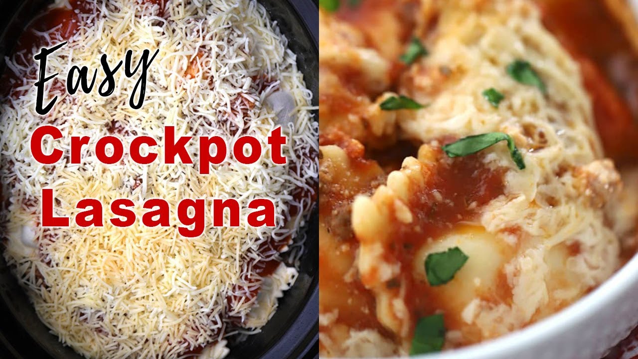 Easy Crockpot Lasagna with Ravioli