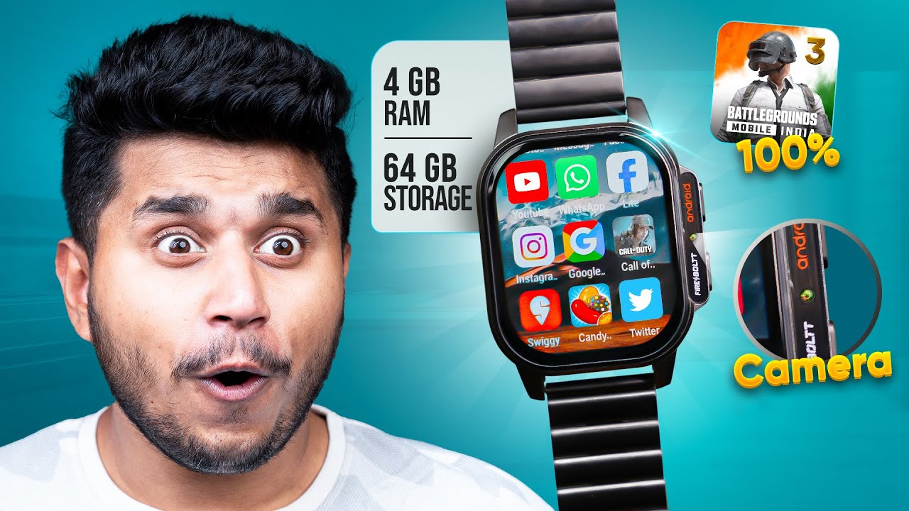 Most Powerful 4G Android Smartwatch⚡️|| With 4GB + 64GB Storage✅|| BGMi,FreeFire🔥|| Firebollt Snapp😱