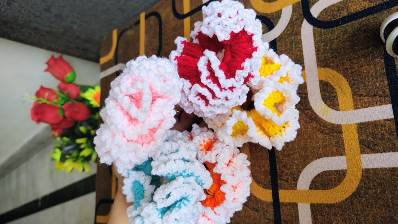 Tutorial of colorful crochet scrunchies | Very easy method in step by step 