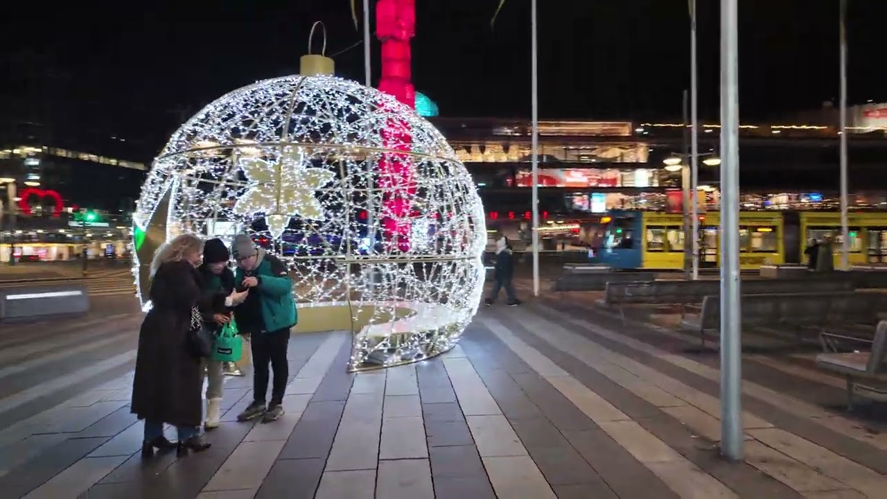 Sergels torget Stockholm City Centre🇸🇪 Nighttime Walk in Stockholm 4K UHD