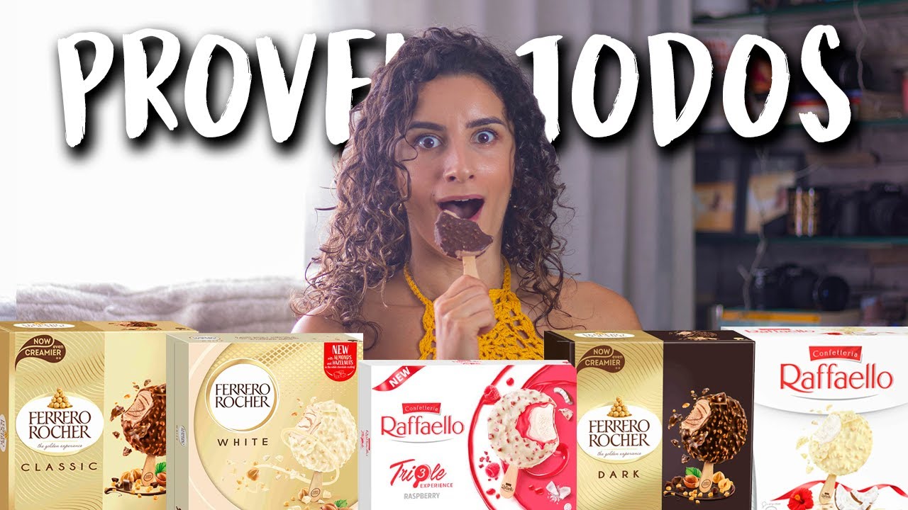 PROVEI E AVALIEI TODOS OS GELADOS FERRERO ROCHER E RAFFAELLO - qual o que mais gostei?