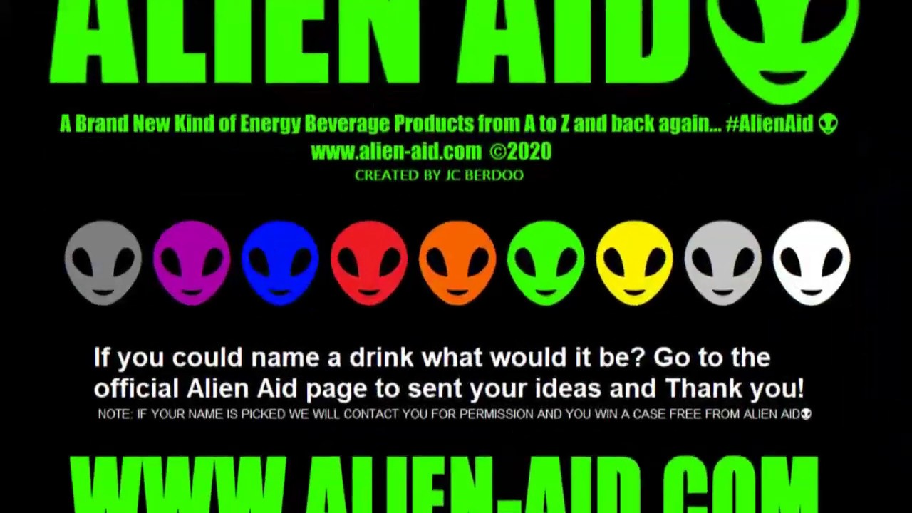 👽ALIEN AID GREEN A new Kind of Energy Beverage Drink Products Official World Premier Video